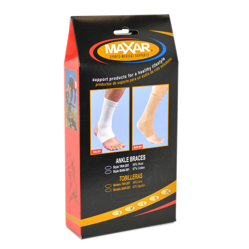 MAXAR Cotton-Elastic Ankle Brace (Four-Way Stretch, 67% Cotton)