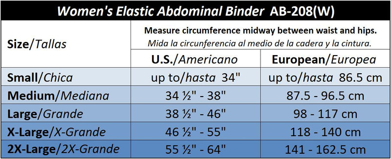 ITA-MED Women's Breathable Abdominal Light Support Binder - 8" Wide: AB-208(W)