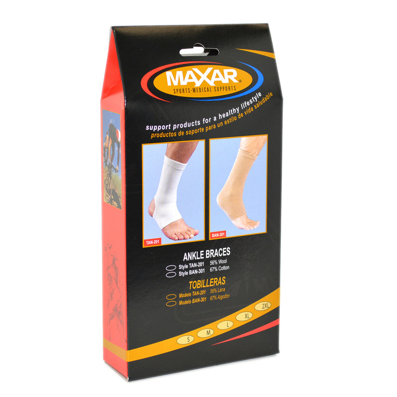 MAXAR Wool-Elastic Ankle Brace (Two-Way Stretch, 56% Wool)