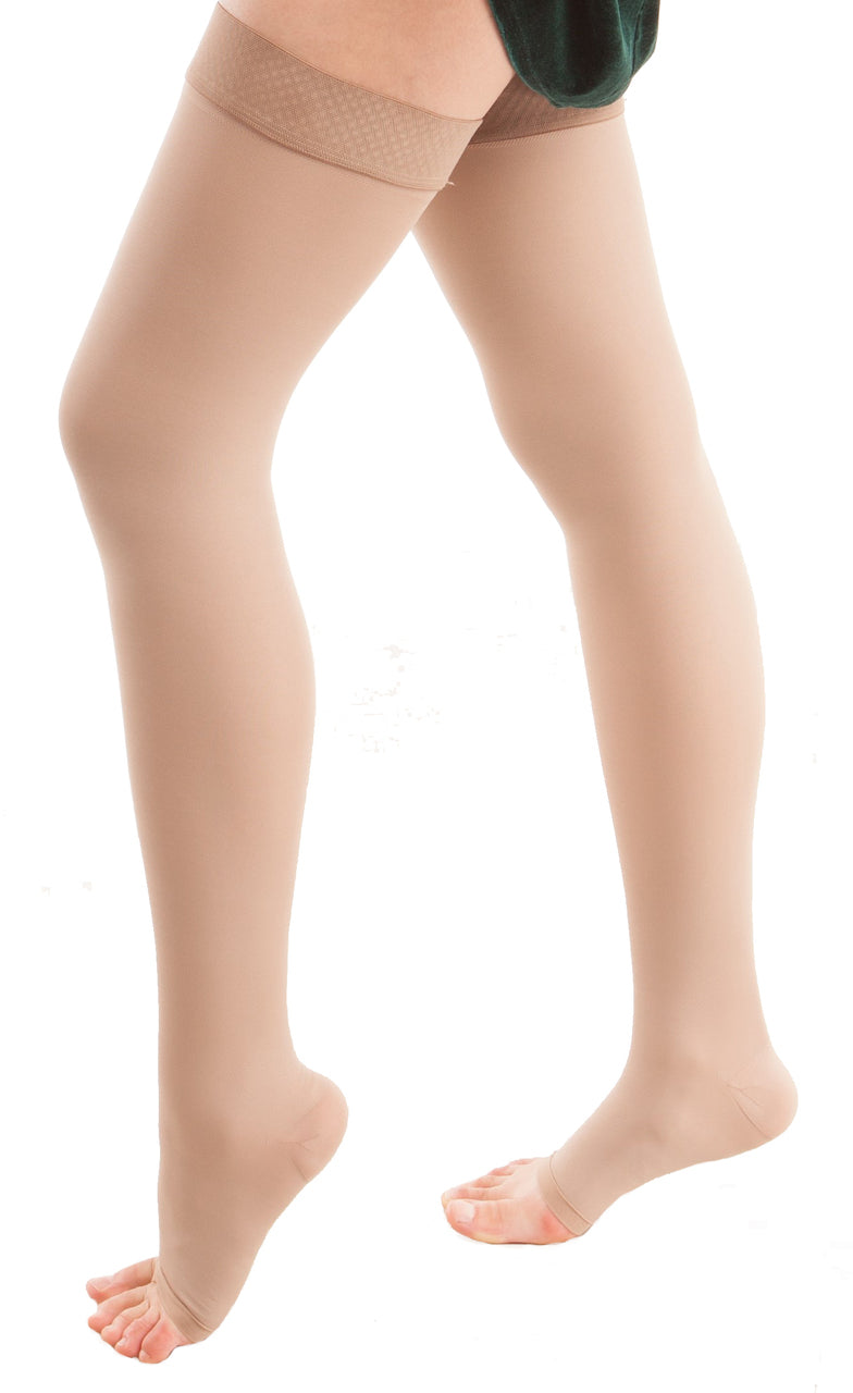 Thigh High Compression Stockings Open Toe